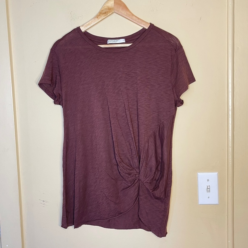 Stateside Brown Knotted Tee